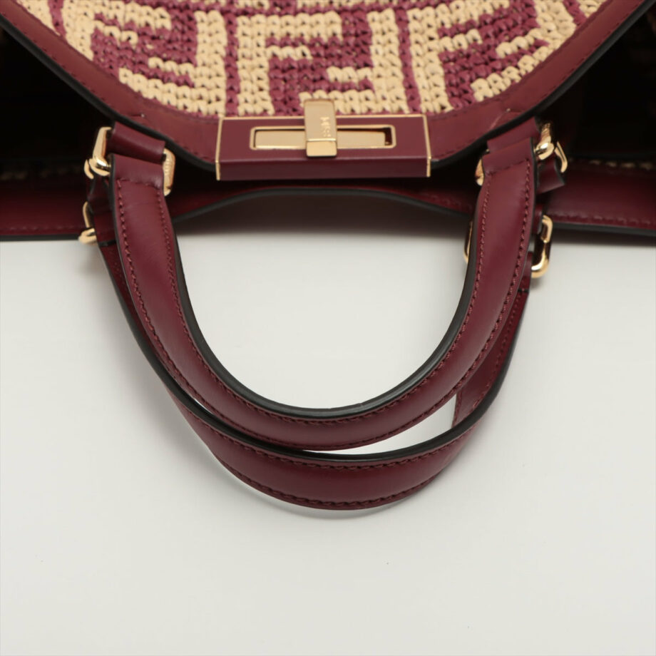 Fendi ZUCCa Peek-a-boo X tote bag Raffia Tote bag Bordeaux