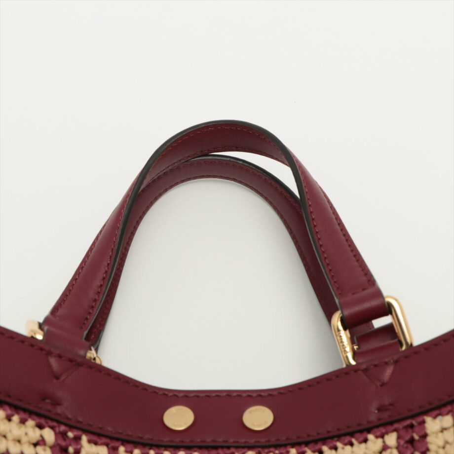 Fendi ZUCCa Peek-a-boo X tote bag Raffia Tote bag Bordeaux