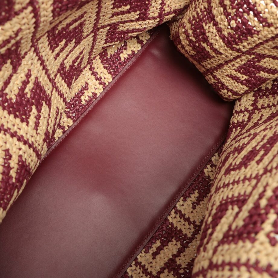 Fendi ZUCCa Peek-a-boo X tote bag Raffia Tote bag Bordeaux