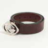 Gucci182320InterlockingGBelt105LeatherBrown1