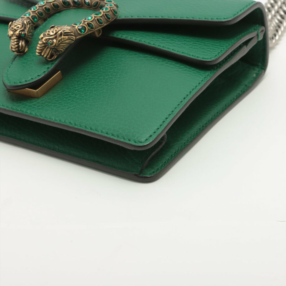 Borsa Gucci Dionysus Leather Chain shoulder bag Green 421970