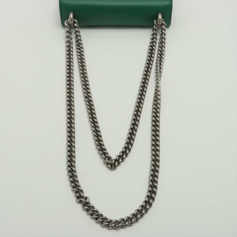 Borsa Gucci Dionysus Leather Chain shoulder bag Green 421970