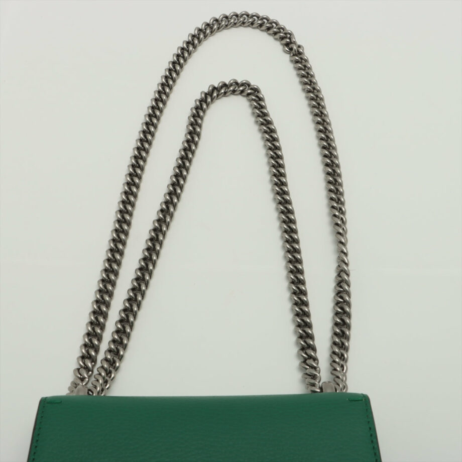 Borsa Gucci Dionysus Leather Chain shoulder bag Green 421970