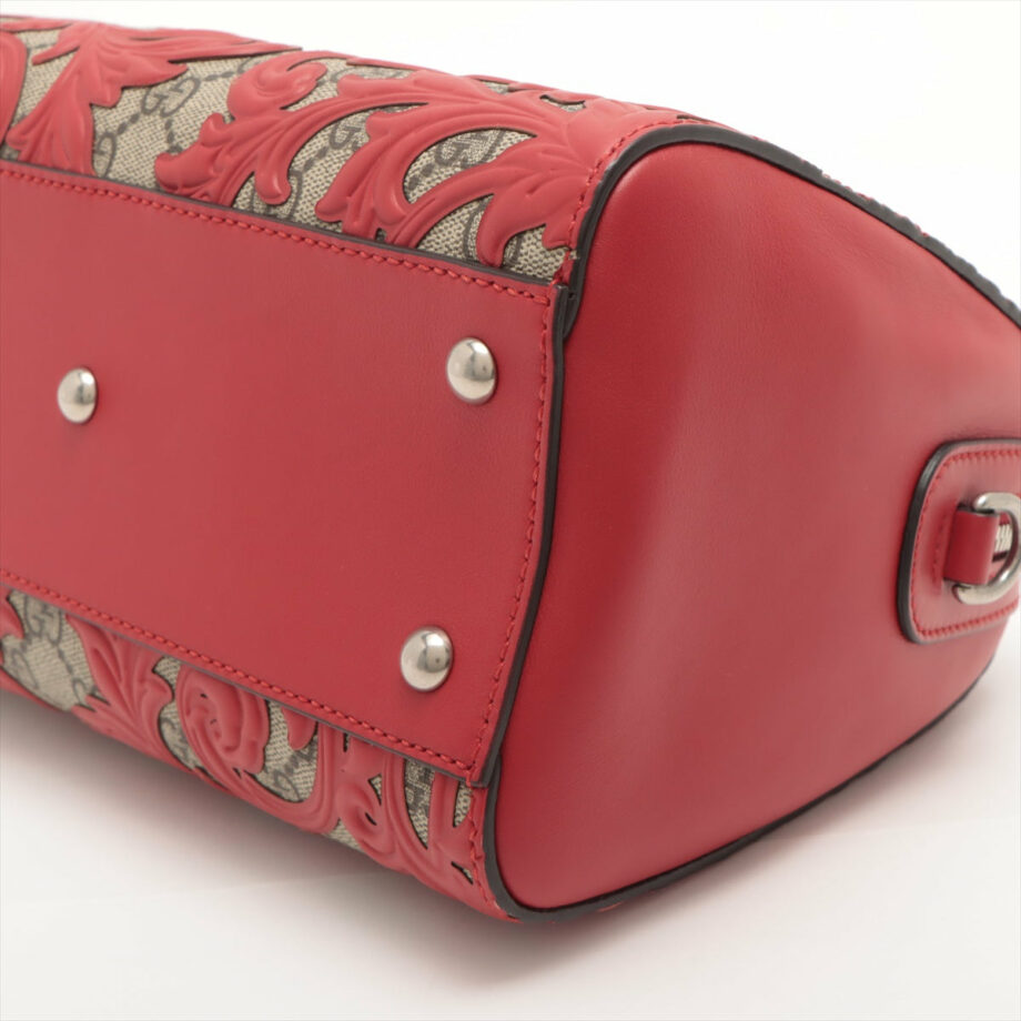 GucciGGSupremeArabesquePVC_leather2wayhandbagBeigexred40952903
