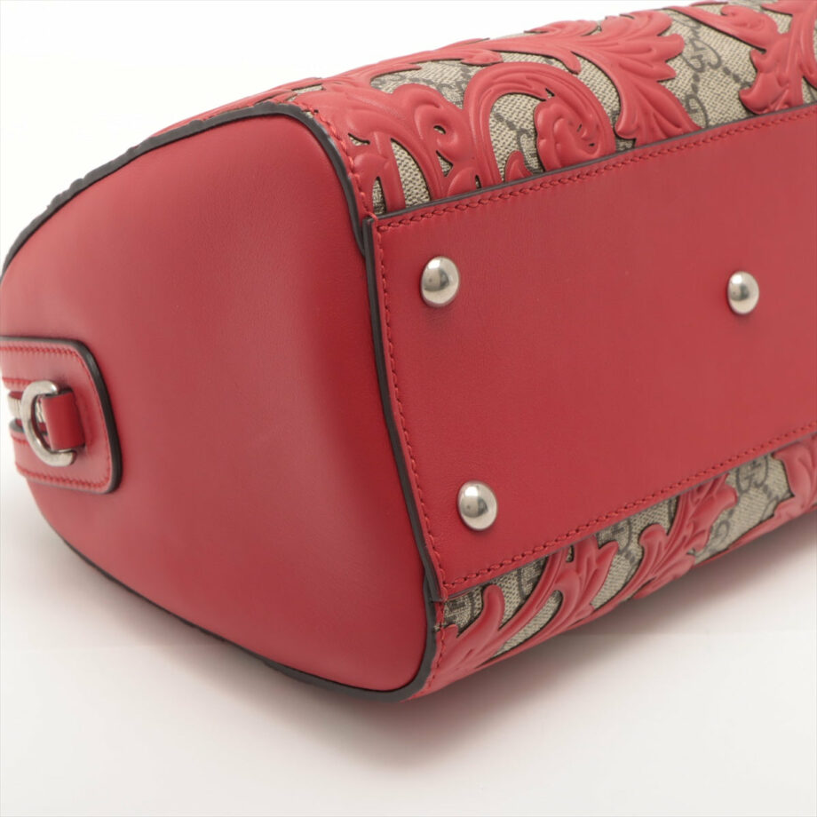 GucciGGSupremeArabesquePVC_leather2wayhandbagBeigexred40952904