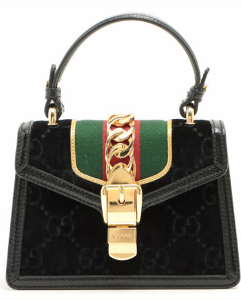 Gucci GG velvet 2way handbag nero
