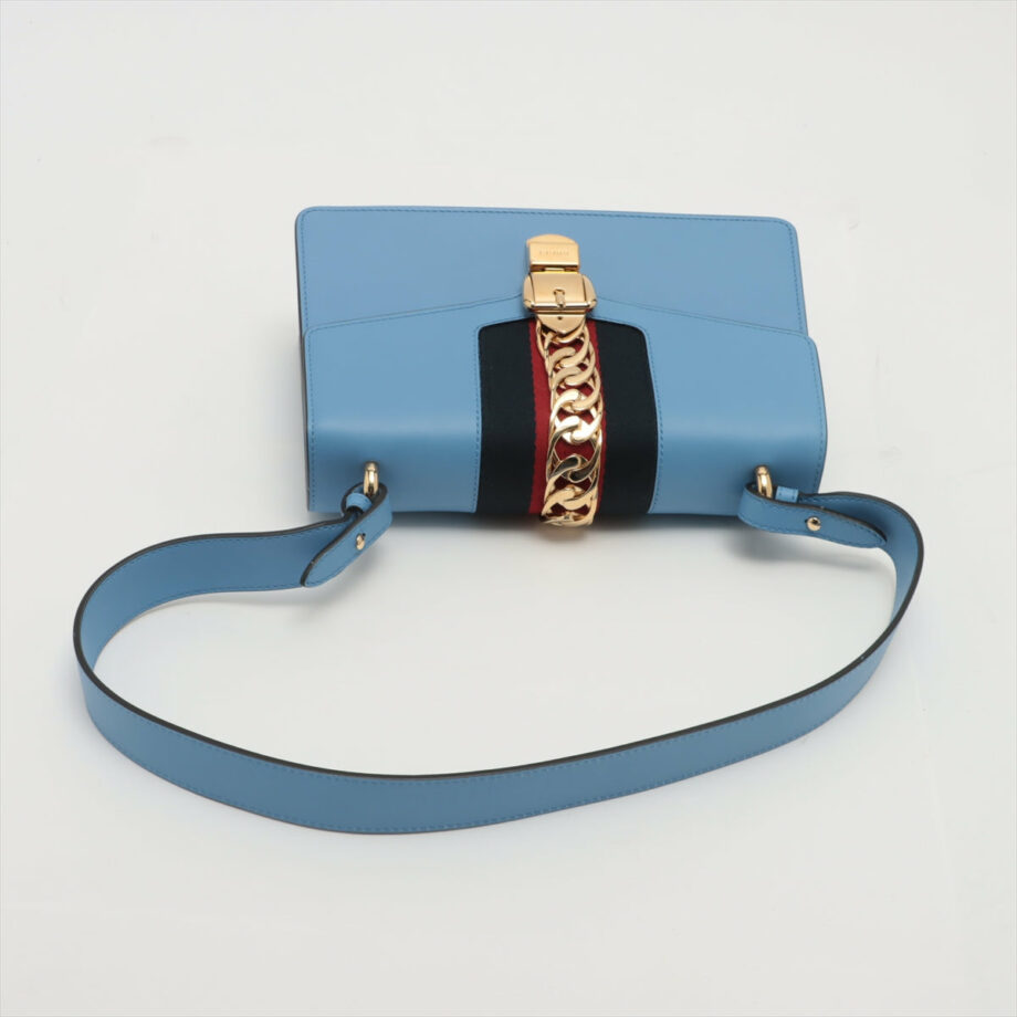 GucciSylvieLeatherShoulderbagBlue4213325