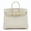 HermesBirkin25TogoPearlgreyGoldMetalfittingsZ202101