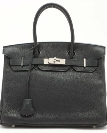 Hermes Birkin 30 Taurillon Clemence Black Silver Metal