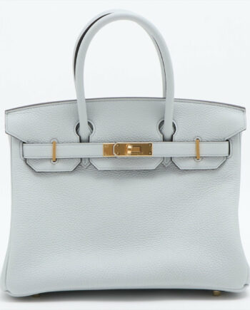 Hermes Birkin 30 bag Taurillon Clemence Blue Blum Gold Metal fittings Z: 2021