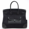 HermesBirkinCargo35ToileHxVeauSwiftBlackSilverMetalfittingsU202202