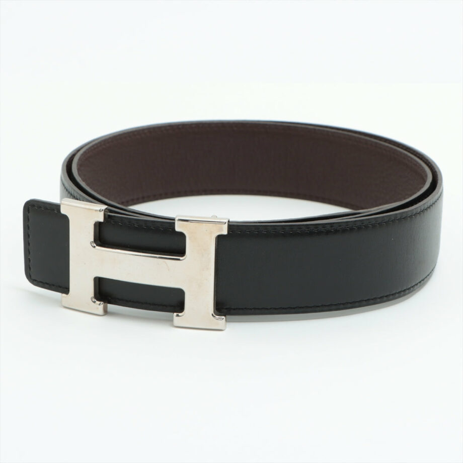 Hermès H Belt  Belt GP & leather Black