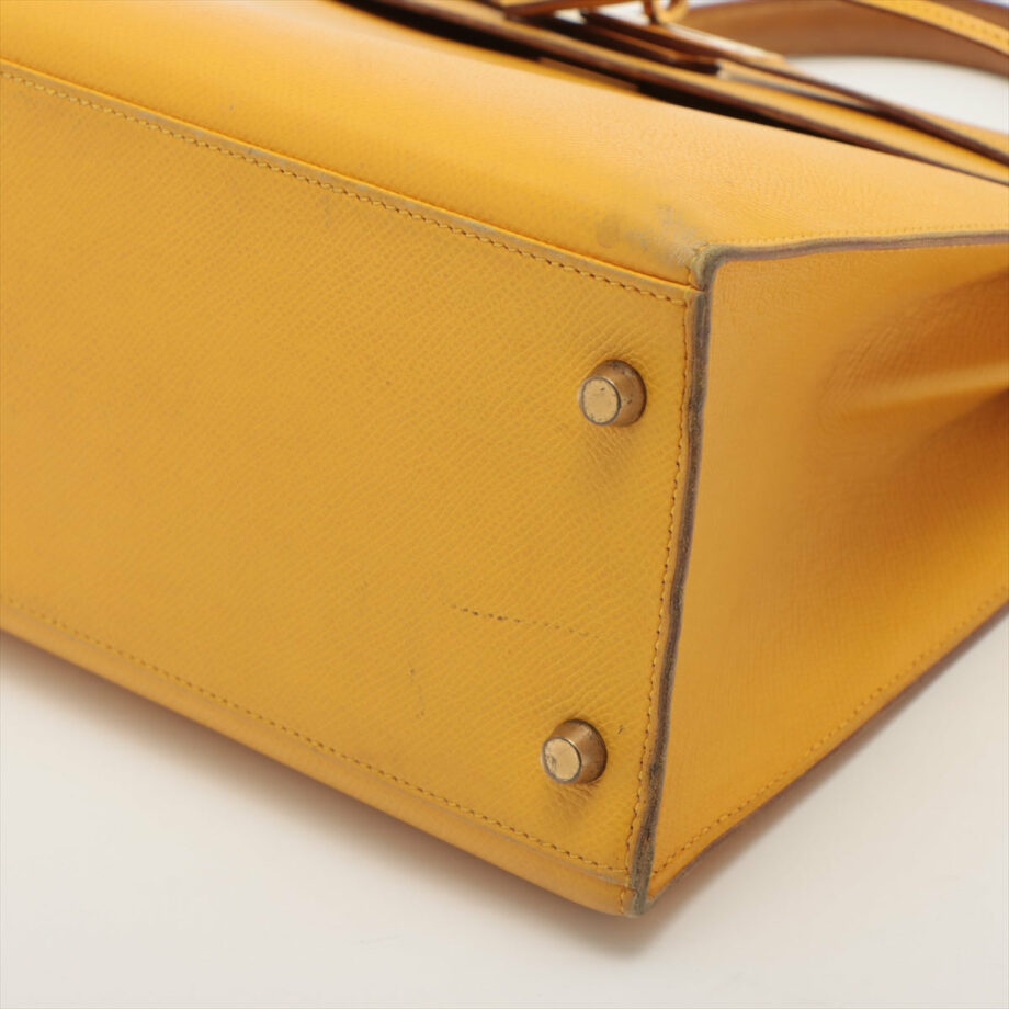Hermes Kelly 32 bag Cushbell Jaune Gold Metal fittings