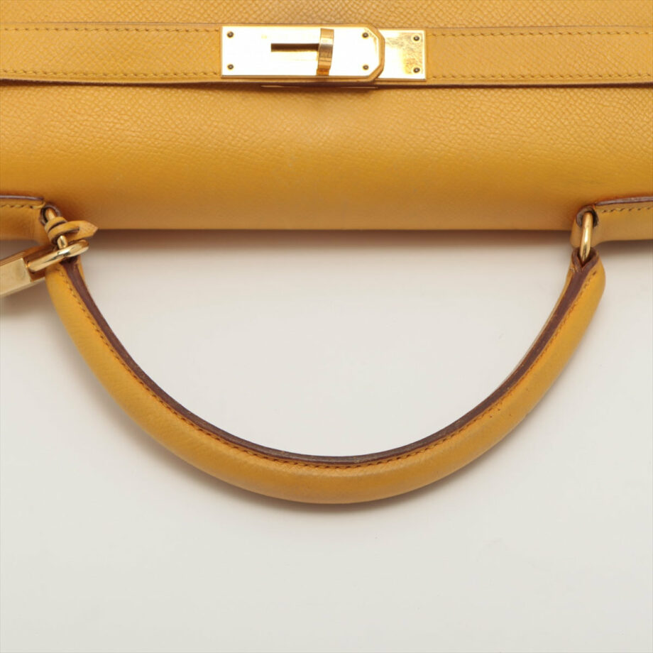Hermes Kelly 32 bag Cushbell Jaune Gold Metal fittings