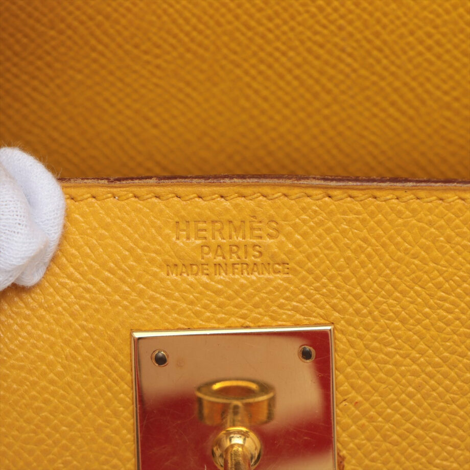 Hermes Kelly 32 bag Cushbell Jaune Gold Metal fittings