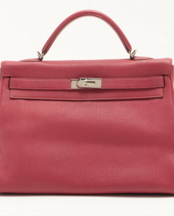 Hermes Kelly 40 bag Togo Ruby Silver Metal fittings