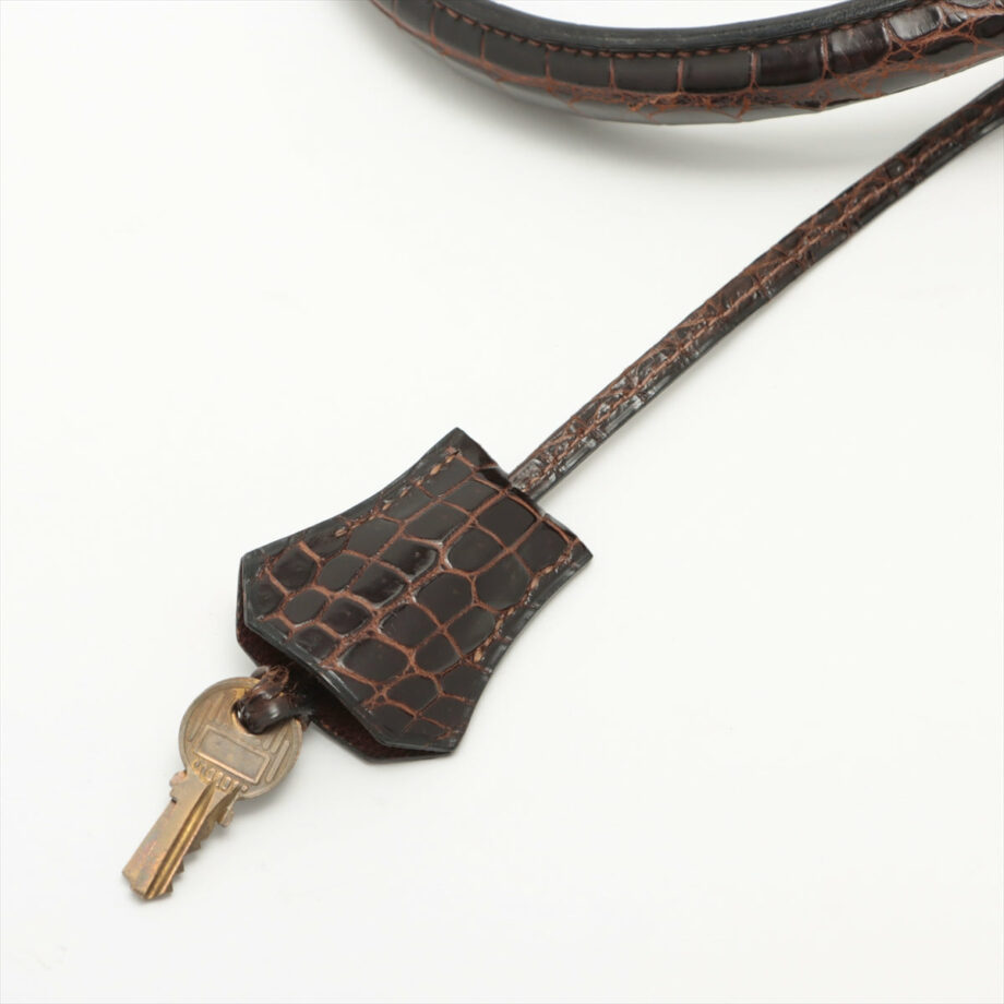Hermes kelly 35 bag Porosus Brown Gold Metal