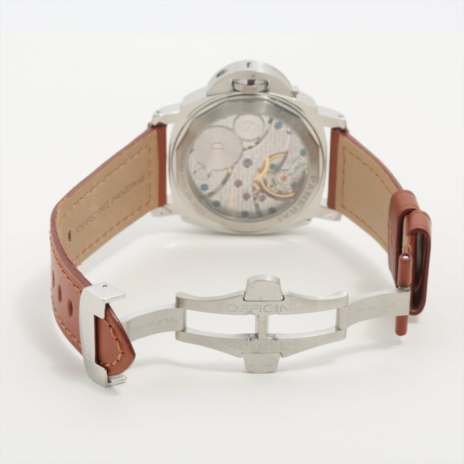 Panerai Luminor Marina PAM00113 OP6567PB518883 SS & leather Stem-winder White-Face