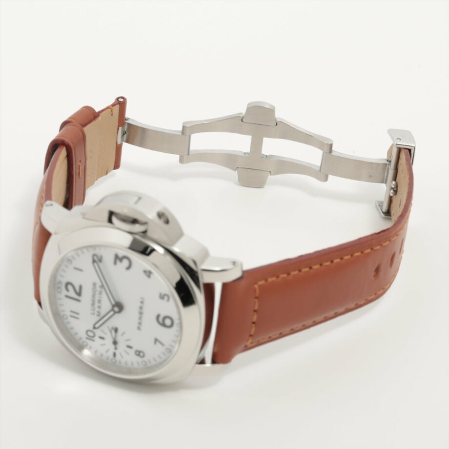 Panerai Luminor Marina PAM00113 OP6567PB518883 SS & leather Stem-winder White-Face