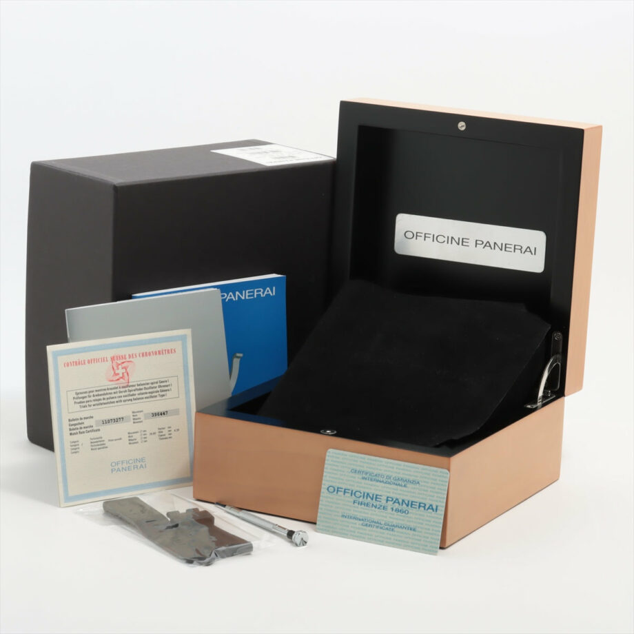Panerai Luminor Marina PAM00113 OP6567PB518883 SS & leather Stem-winder White-Face