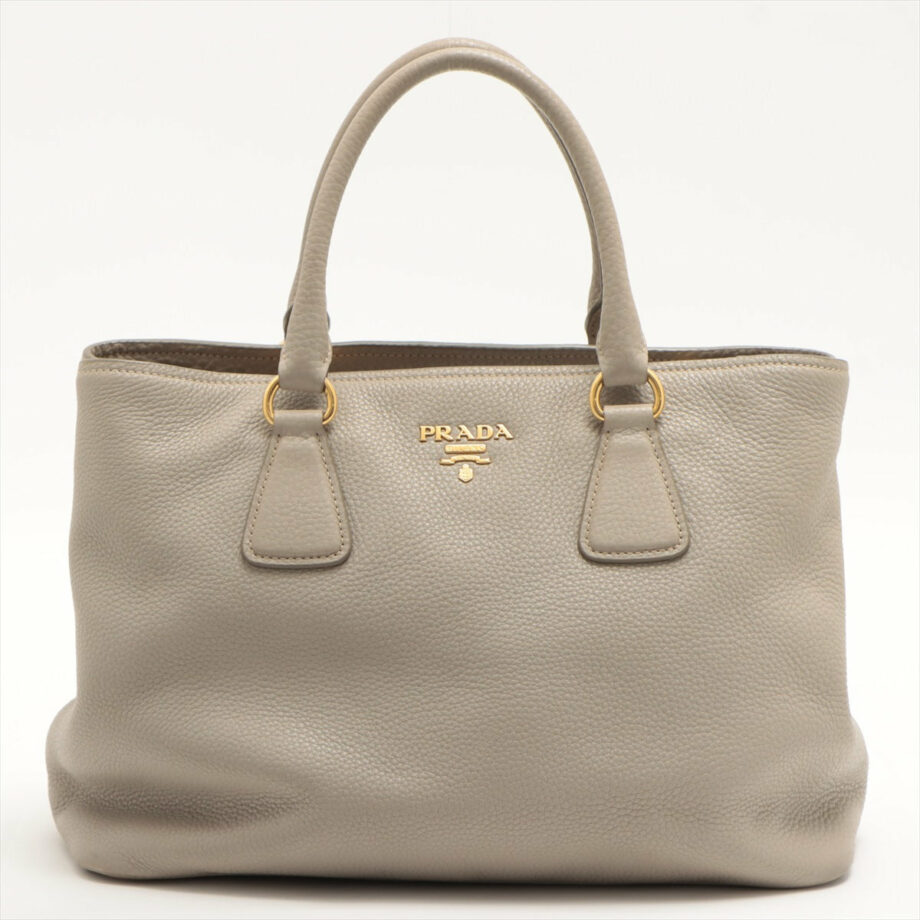 Prada Galeria Leather 2way handbag Grey beige