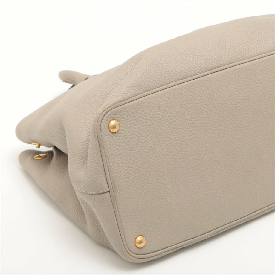 Prada Galeria Leather 2way handbag Grey beige