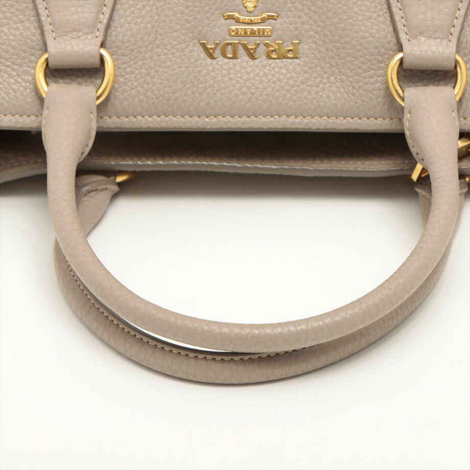 Prada Galeria Leather 2way handbag Grey beige