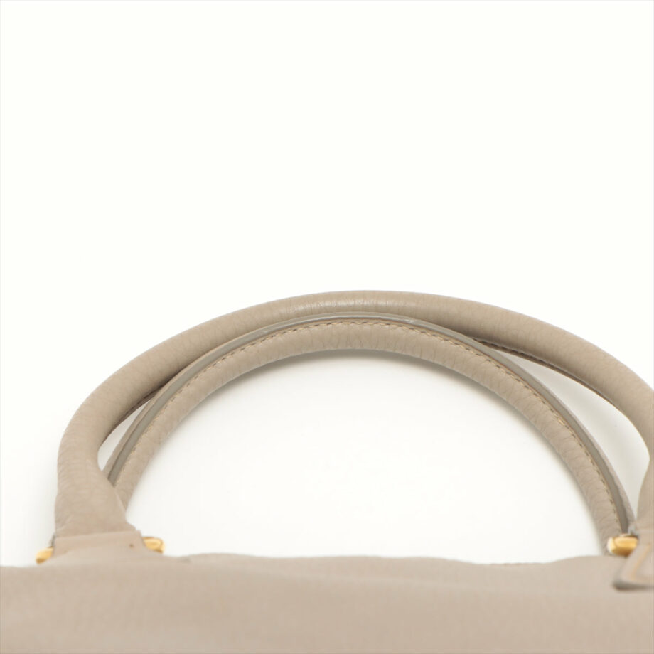 Prada Galeria Leather 2way handbag Grey beige