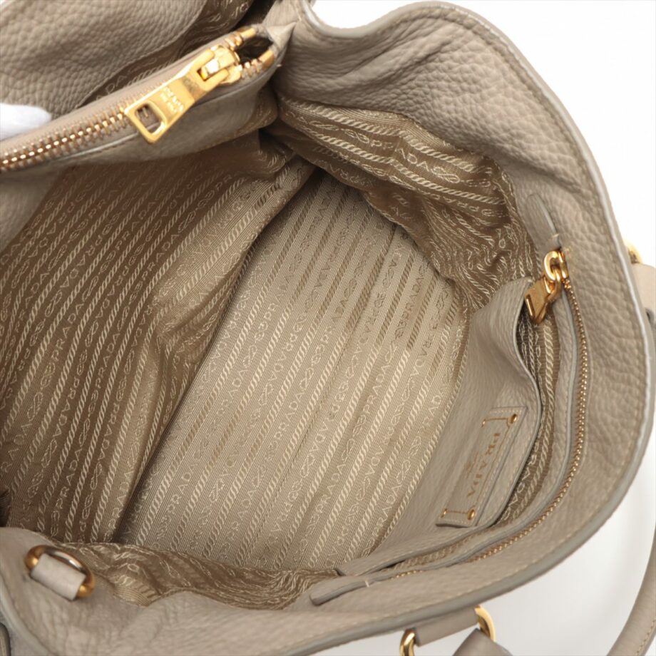 Prada Galeria Leather 2way handbag Grey beige