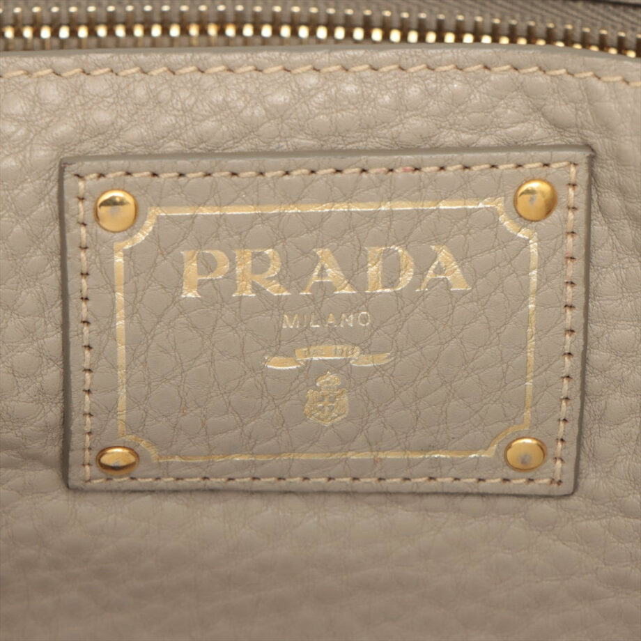 Prada Galeria Leather 2way handbag Grey beige