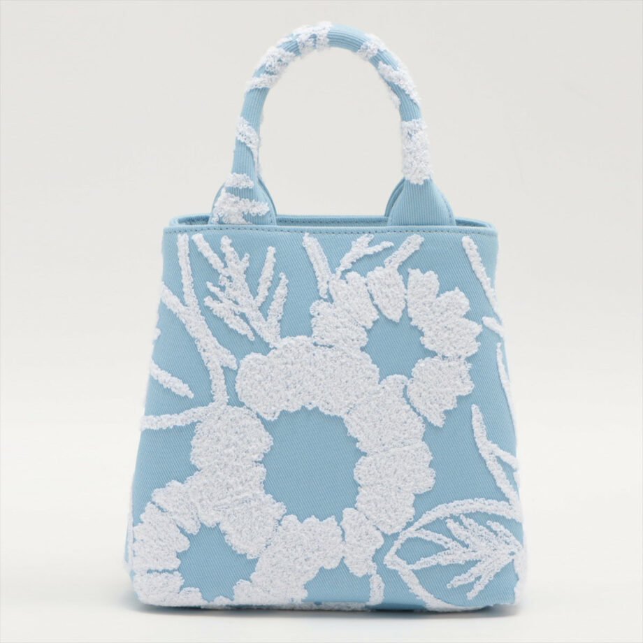 Prada Logo Jacquard canvass 2way handbag Blue
