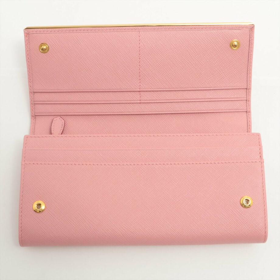 Prada Saffiano Leather Wallet Pink