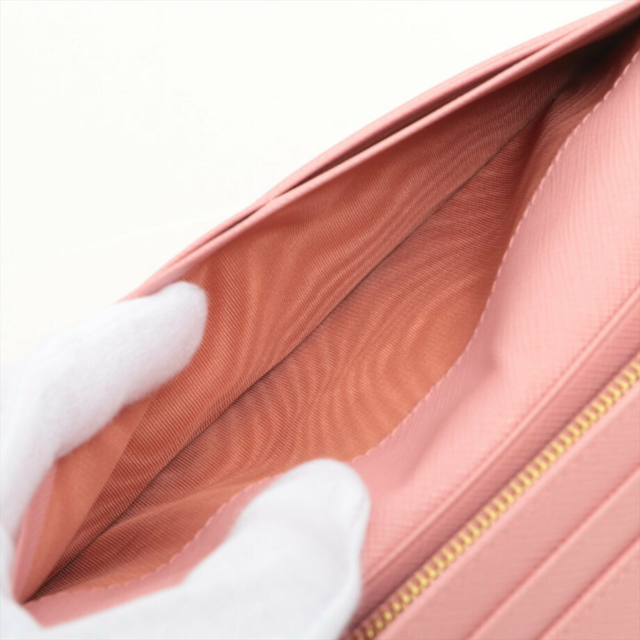 Prada Saffiano Leather Wallet Pink