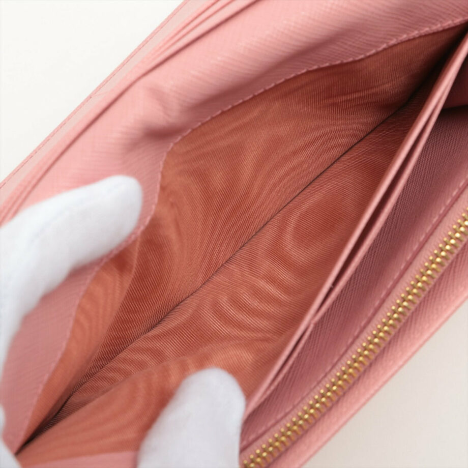 Prada Saffiano Leather Wallet Pink