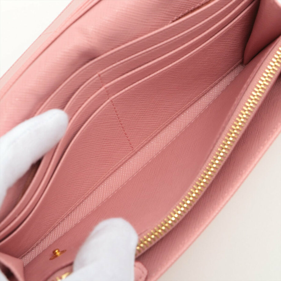 Prada Saffiano Leather Wallet Pink