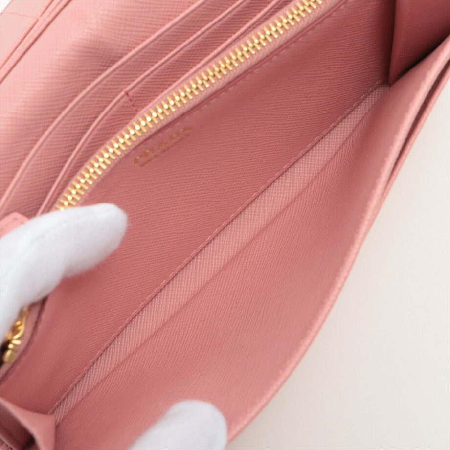 Prada Saffiano Leather Wallet Pink