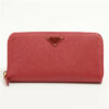PradaSaffiano1ML506LeatherRound-Zip-WalletRed1