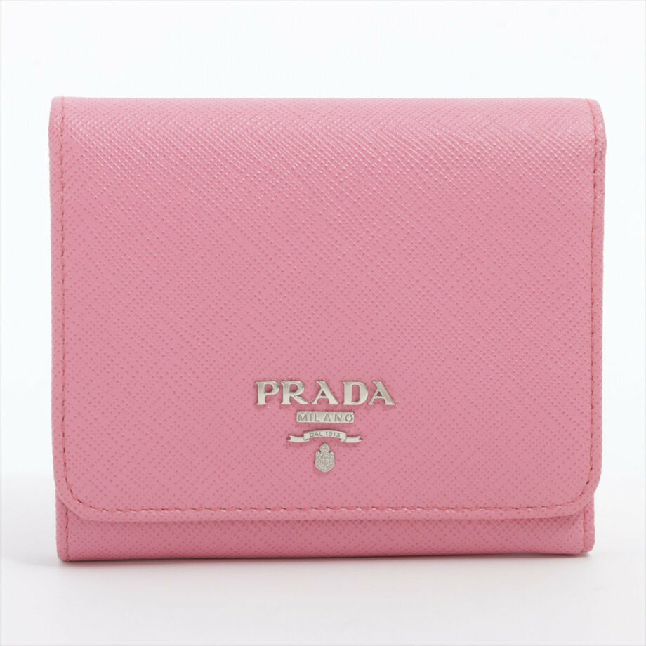 Prada Saffiano Compact Wallet Pink