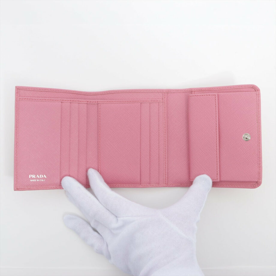 Prada Saffiano Compact Wallet Pink