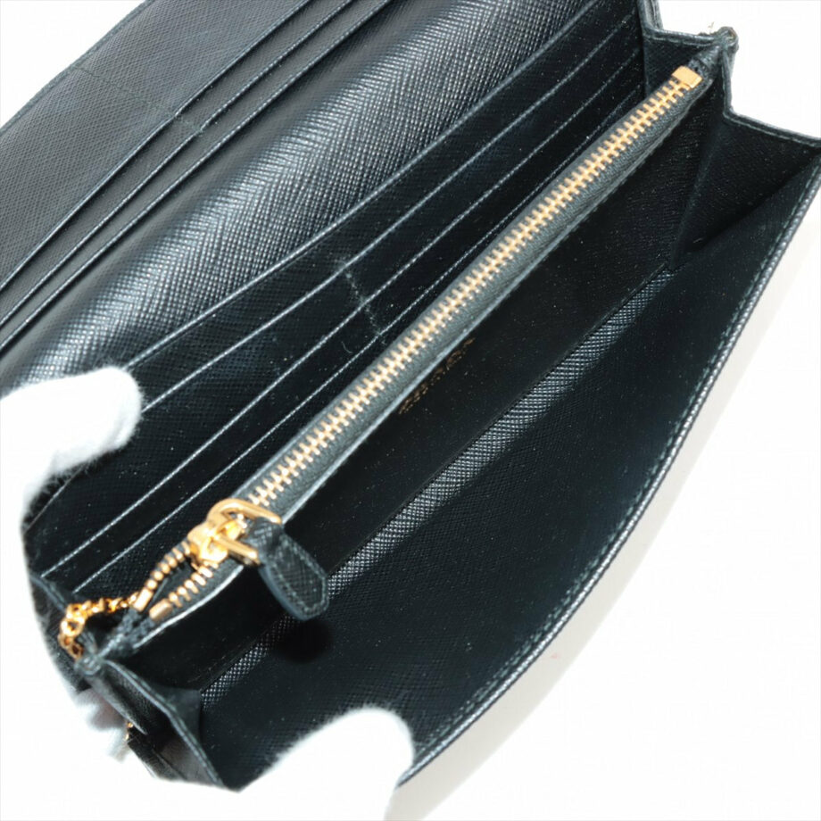 Prada Saffiano Fiocco Leather Wallet Black