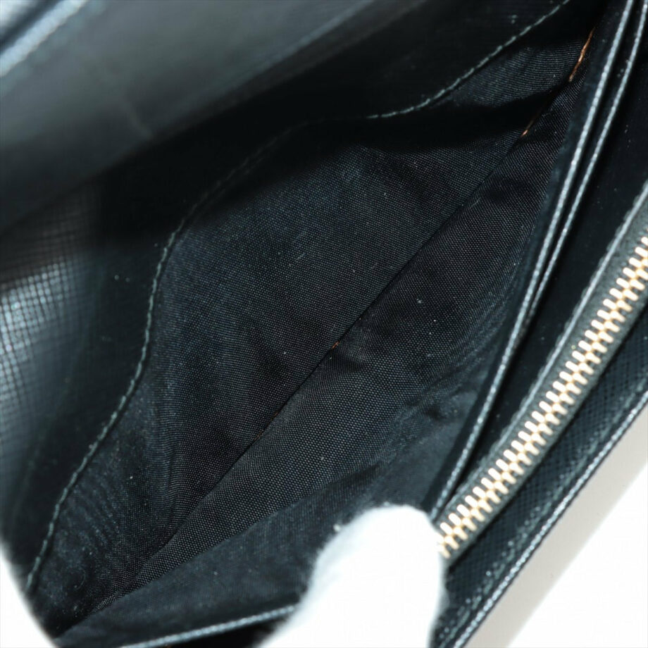 Prada Saffiano Fiocco Leather Wallet Black