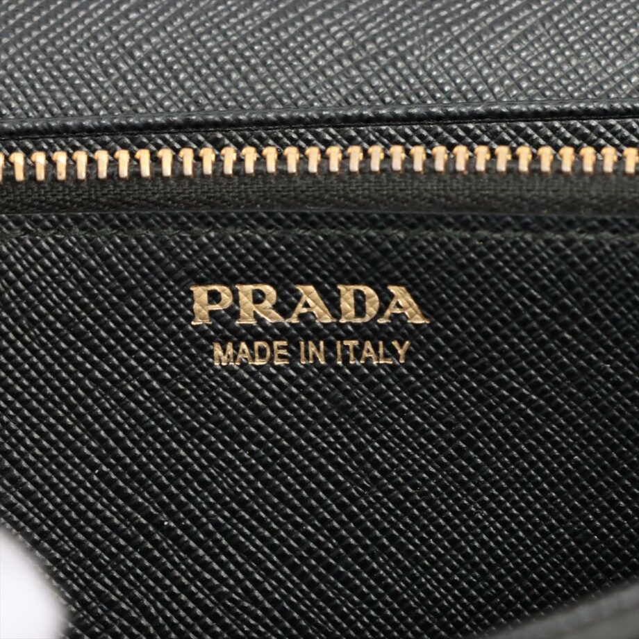 Prada Saffiano Fiocco Leather Wallet Black