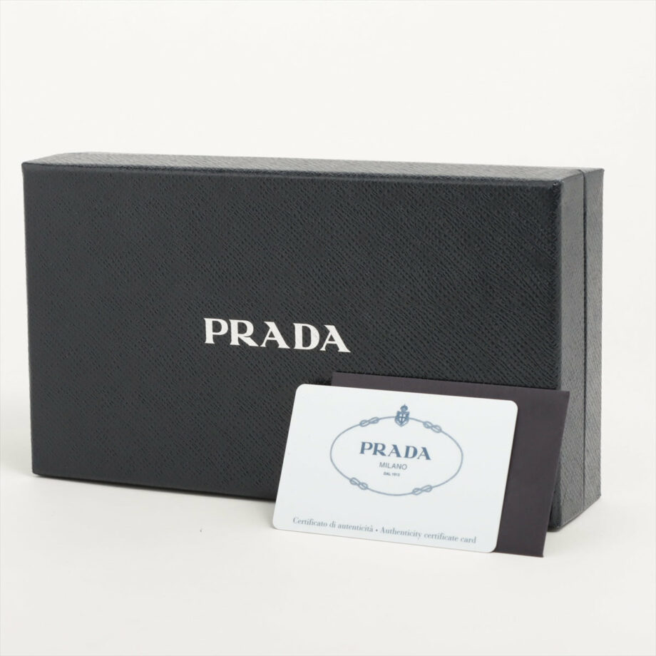 Prada Saffiano Fiocco Leather Wallet Black