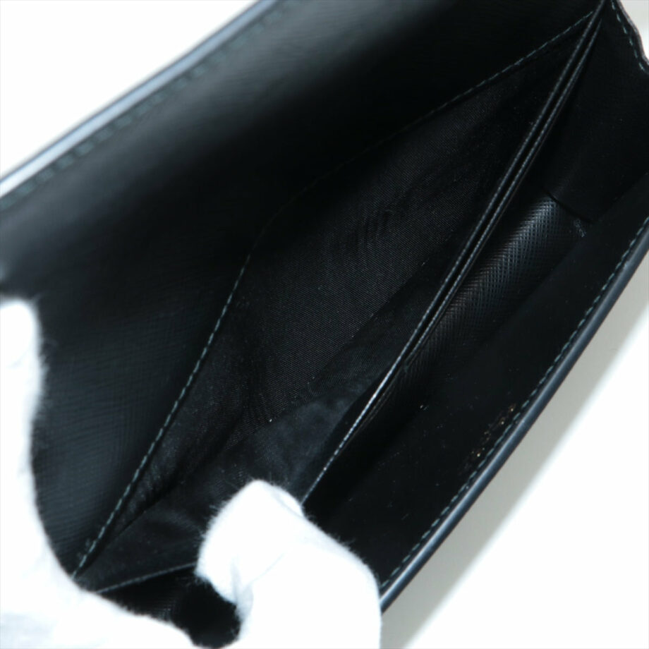 Prada Saffiano Leather Chain wallet Black × White