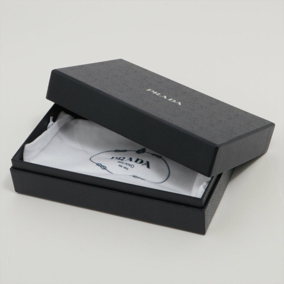 Prada Saffiano Leather Chain wallet Black × White