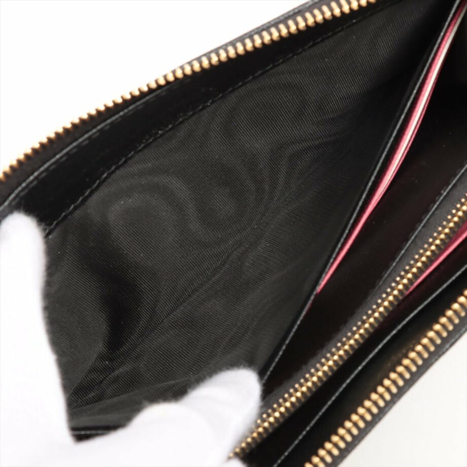 Prada Saffiano Martik Leather Round-Zip-Wallet Black