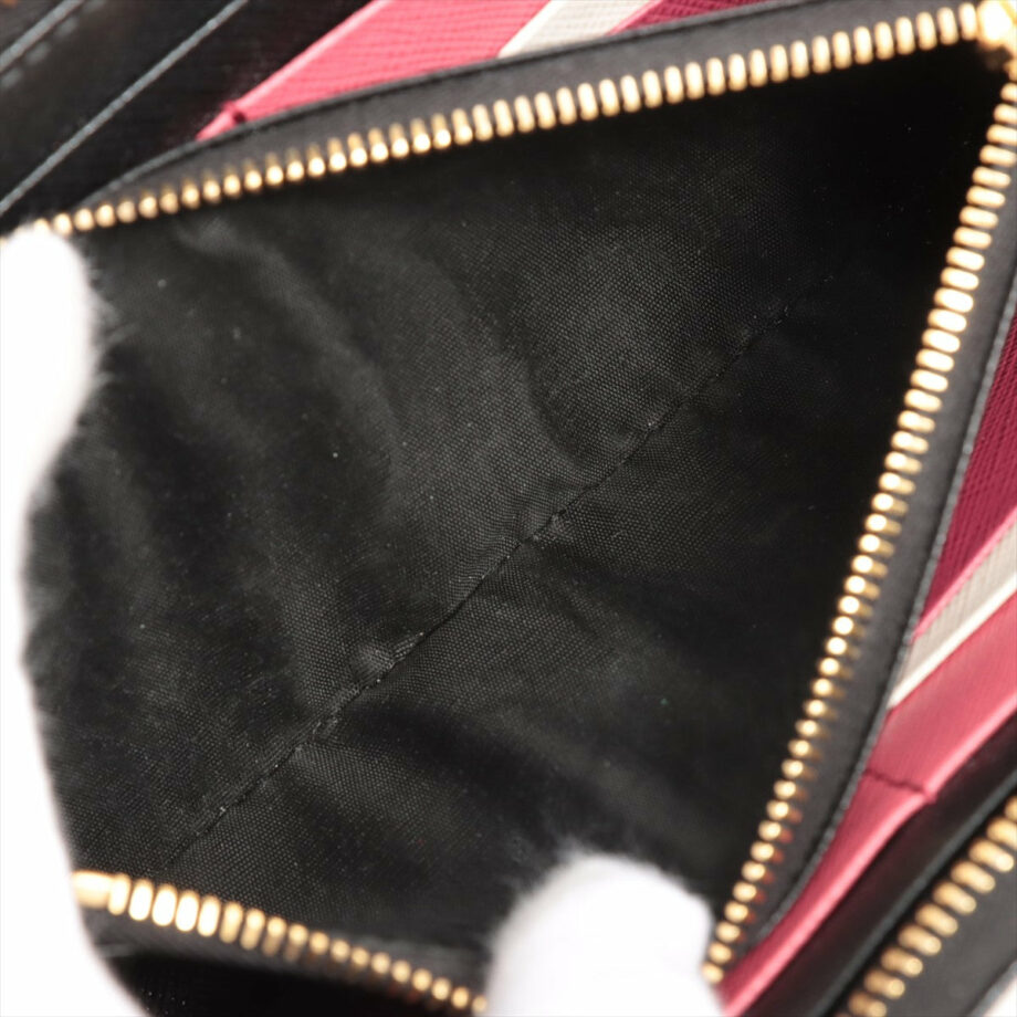 Prada Saffiano Martik Leather Round-Zip-Wallet Black