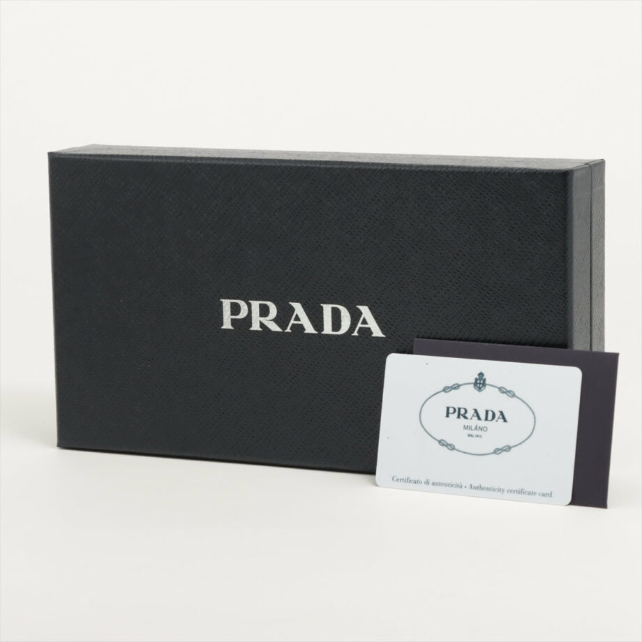 Prada Saffiano Martik Leather Round-Zip-Wallet Black