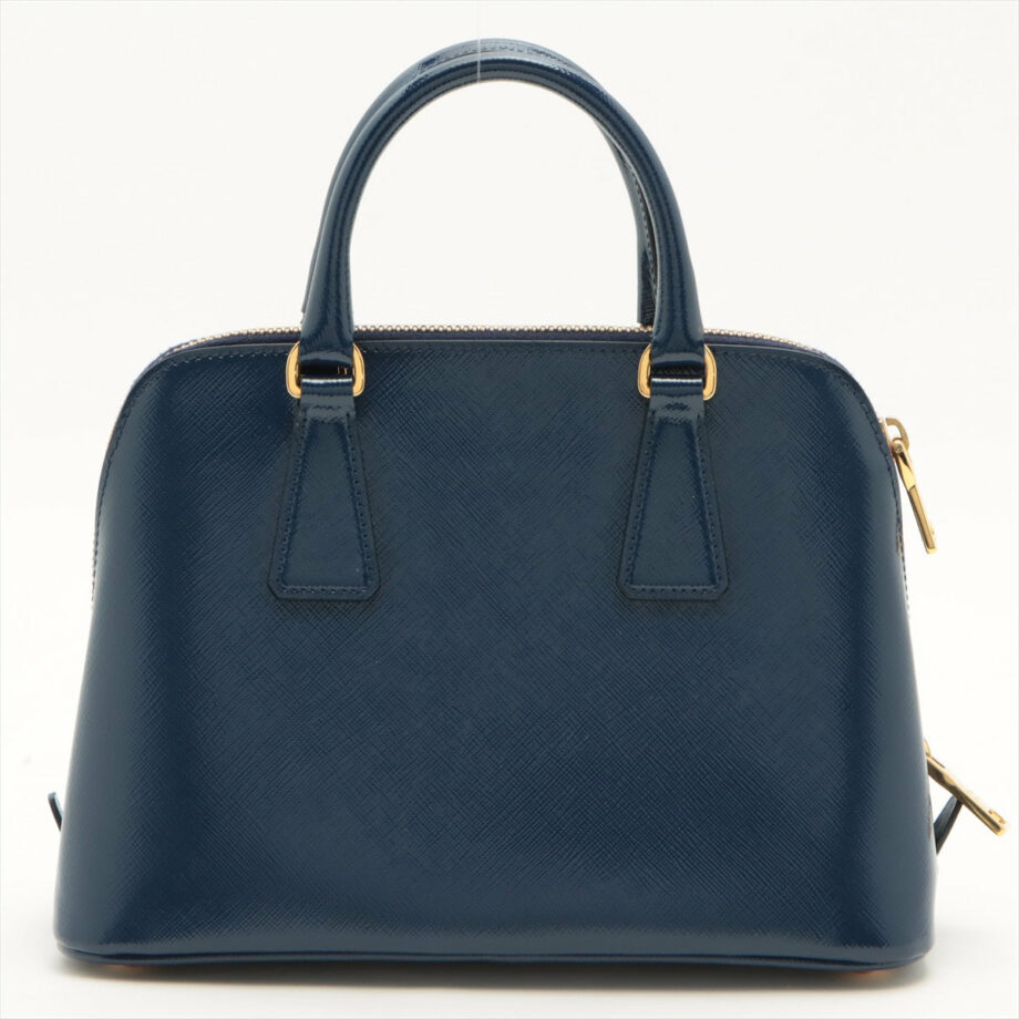 Prada Saffiano Vernice 2way handbag Blue BL0838