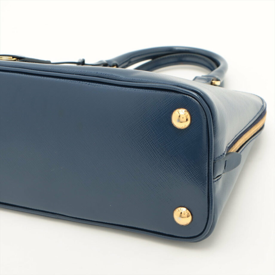 Prada Saffiano Vernice 2way handbag Blue BL0838